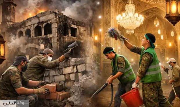 جهادگران سمنان پای کار مساجد